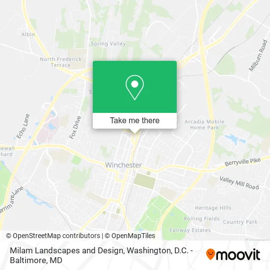 Milam Landscapes and Design map