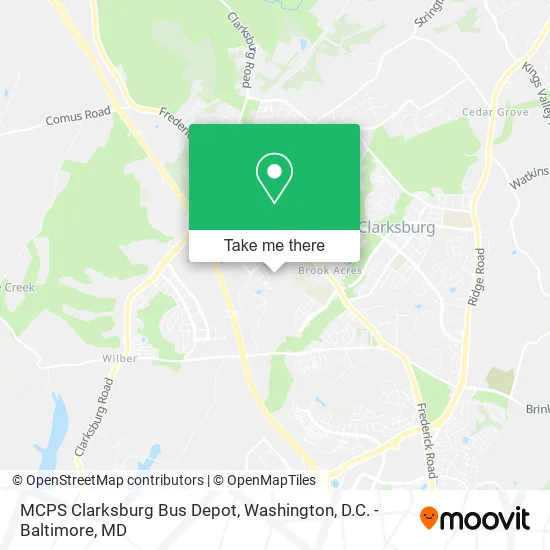 Mapa de MCPS Clarksburg Bus Depot
