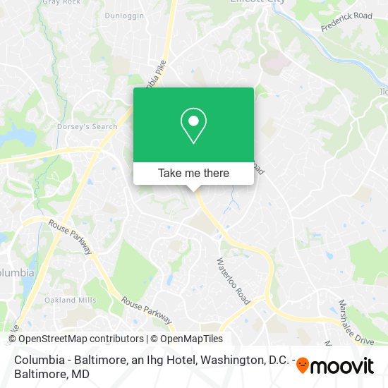 Columbia - Baltimore, an Ihg Hotel map