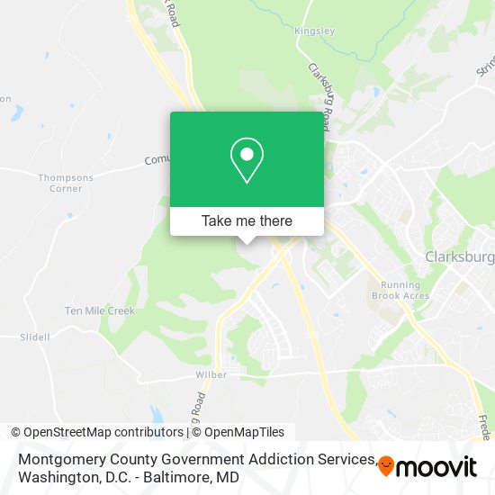 Montgomery County Government Addiction Services map