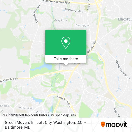 Mapa de Green Movers Ellicott City