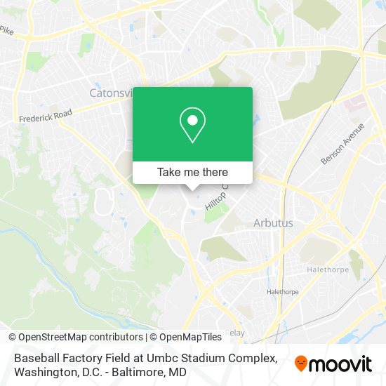 Mapa de Baseball Factory Field at Umbc Stadium Complex