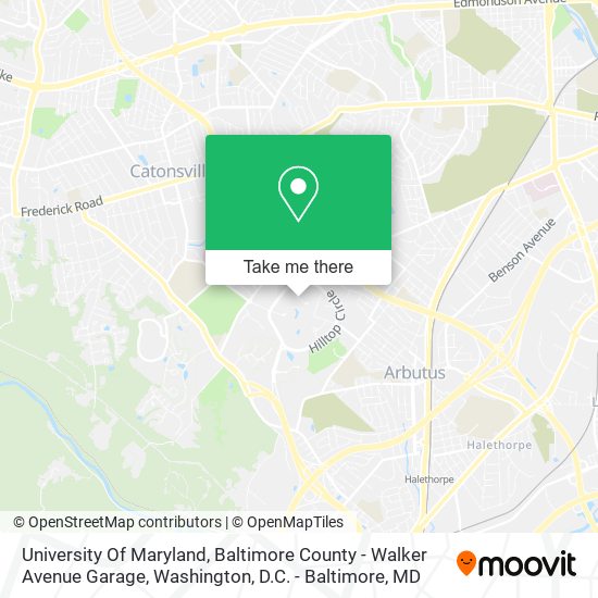 Mapa de University Of Maryland, Baltimore County - Walker Avenue Garage