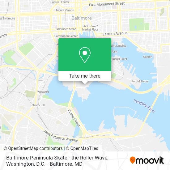 Baltimore Peninsula Skate - the Roller Wave map