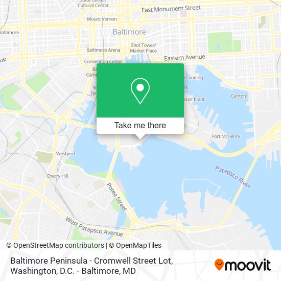 Mapa de Baltimore Peninsula - Cromwell Street Lot