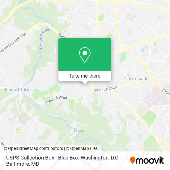 Mapa de USPS Collection Box - Blue Box