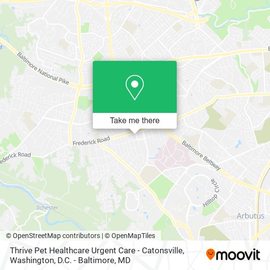 Thrive Pet Healthcare Urgent Care - Catonsville map