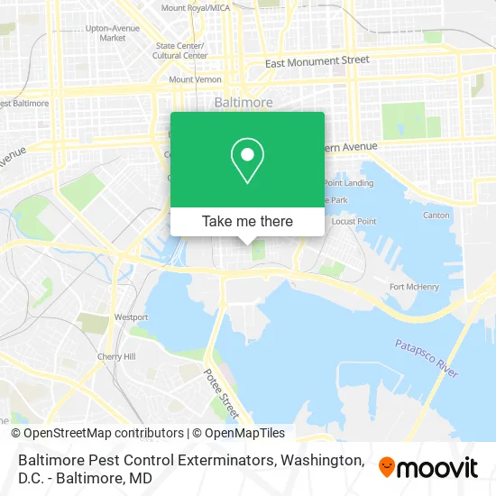 Baltimore Pest Control Exterminators map