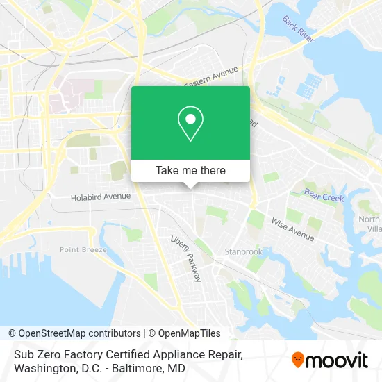 Sub Zero Factory Certified Appliance Repair map
