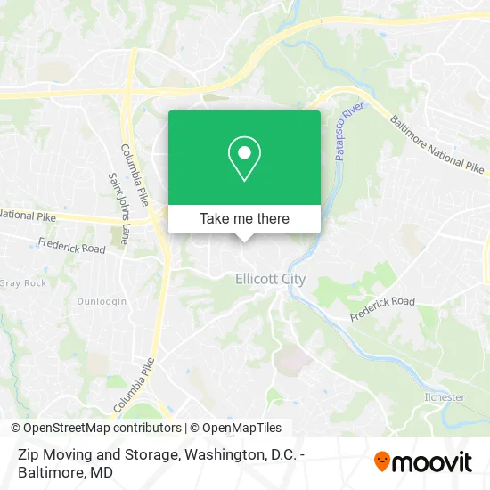 Zip Moving and Storage map