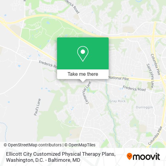 Mapa de Ellicott City Customized Physical Therapy Plans