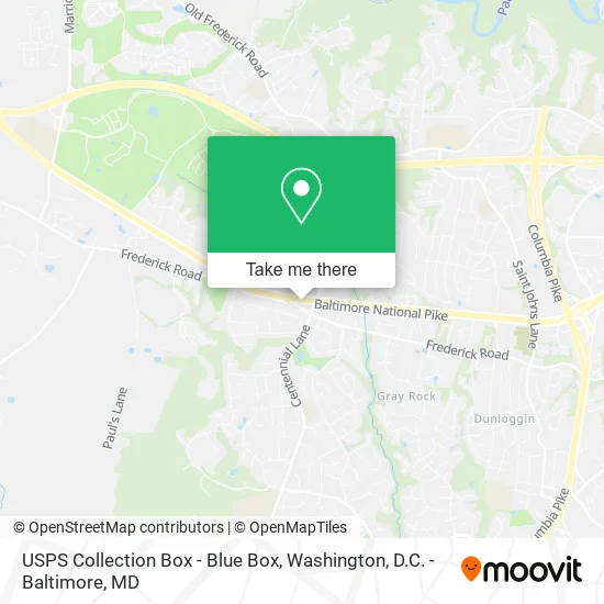 USPS Collection Box - Blue Box map