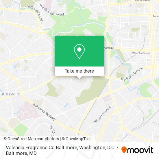 Valencia Fragrance Co Baltimore map