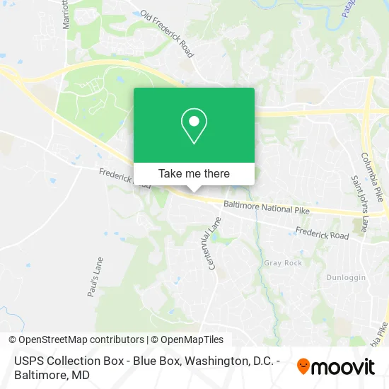 USPS Collection Box - Blue Box map