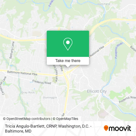 Tricia Angulo-Bartlett, CRNP map