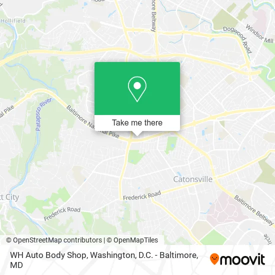 WH Auto Body Shop map