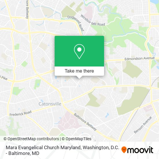 Mara Evangelical Church Maryland map