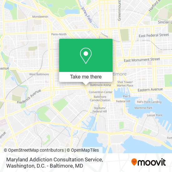 Maryland Addiction Consultation Service map