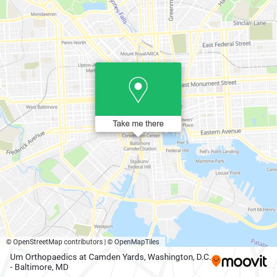 Mapa de Um Orthopaedics at Camden Yards