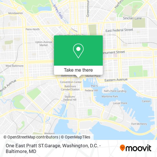 One East Pratt ST.Garage map