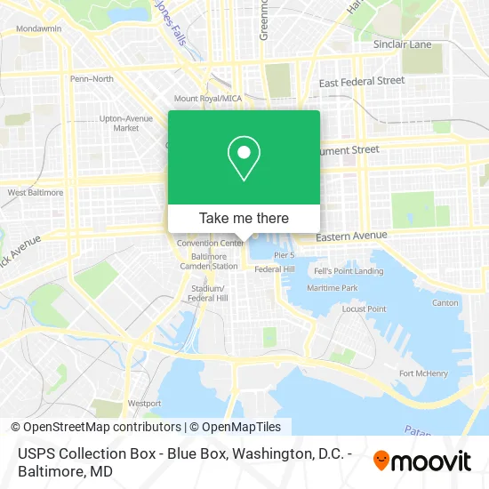 Mapa de USPS Collection Box - Blue Box