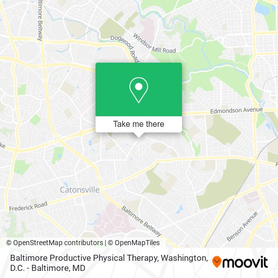 Mapa de Baltimore Productive Physical Therapy