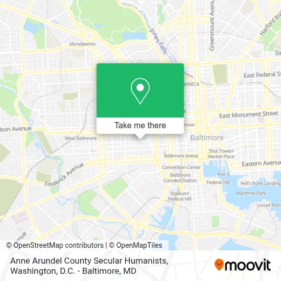 Anne Arundel County Secular Humanists map