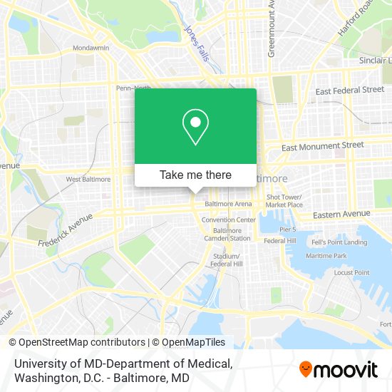 University of MD-Department of Medical map