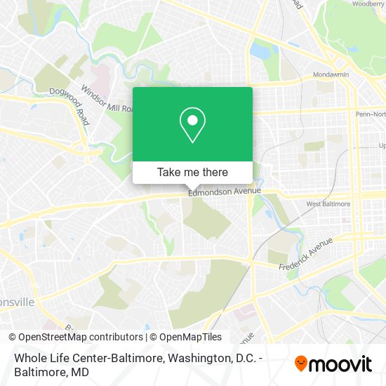 Whole Life Center-Baltimore map