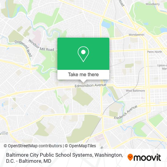 Mapa de Baltimore City Public School Systems