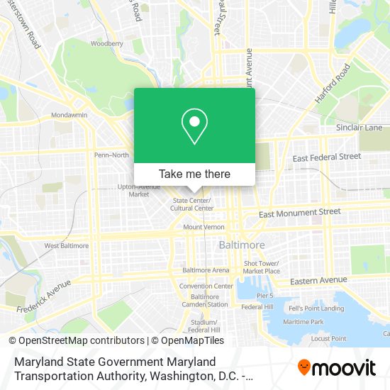 Mapa de Maryland State Government Maryland Transportation Authority