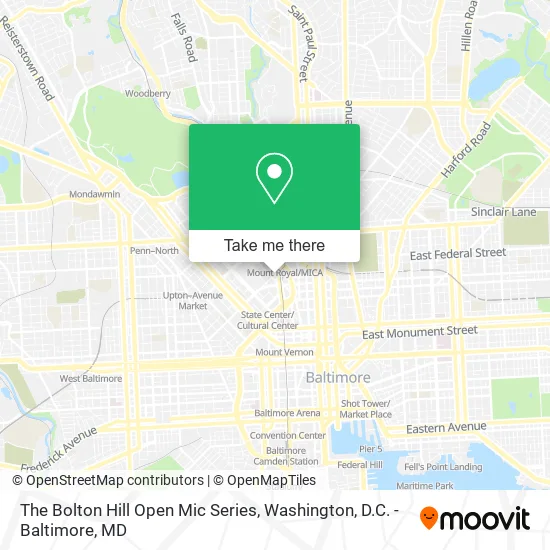 The Bolton Hill Open Mic Series map