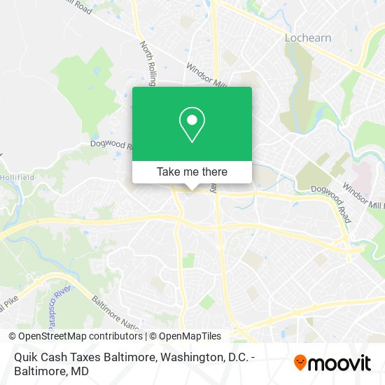 Quik Cash Taxes Baltimore map