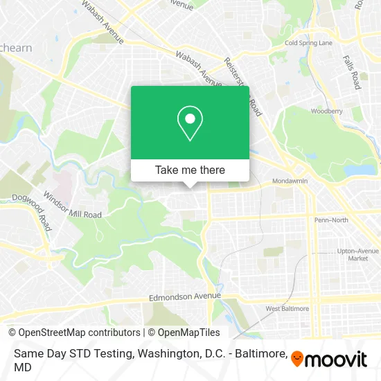 Same Day STD Testing map