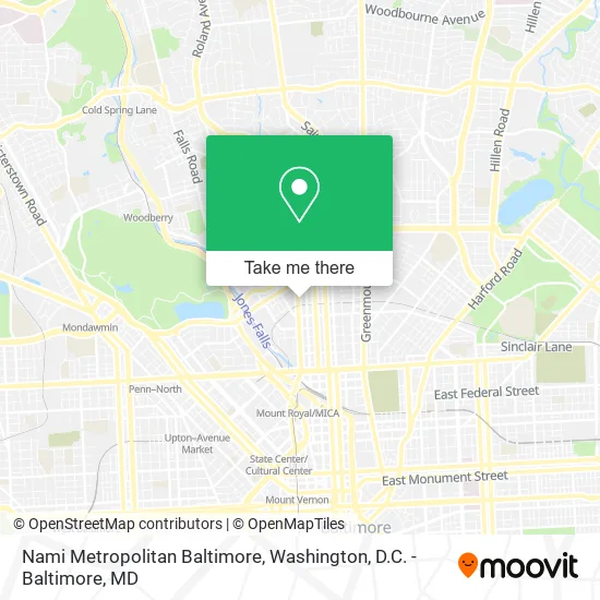 Mapa de Nami Metropolitan Baltimore