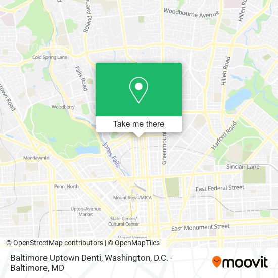 Baltimore Uptown Denti map