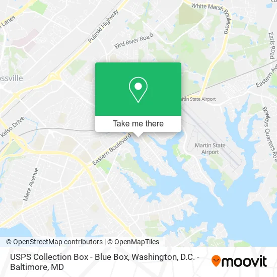 Mapa de USPS Collection Box - Blue Box