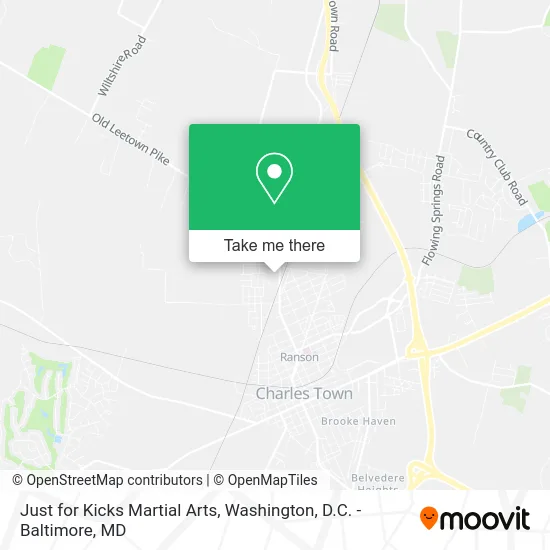 Just for Kicks Martial Arts map