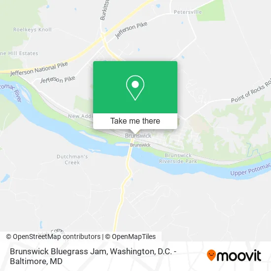 Brunswick Bluegrass Jam map