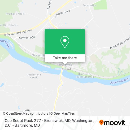 Mapa de Cub Scout Pack 277 - Brunswick, MD