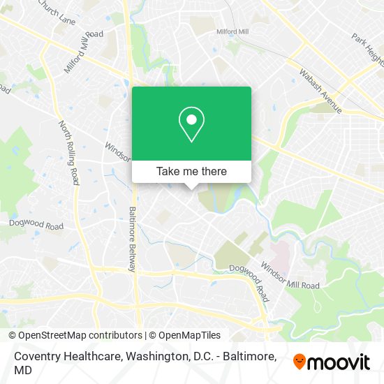 Coventry Healthcare map