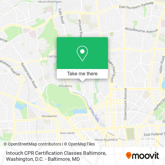 Intouch CPR Certification Classes Baltimore map