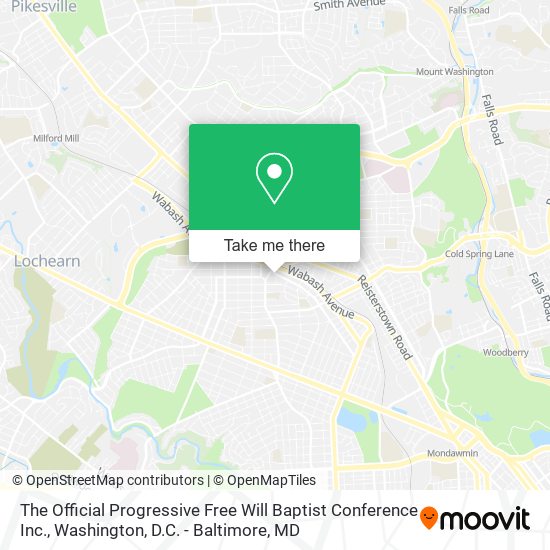 The Official Progressive Free Will Baptist Conference Inc. map