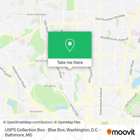 USPS Collection Box - Blue Box map