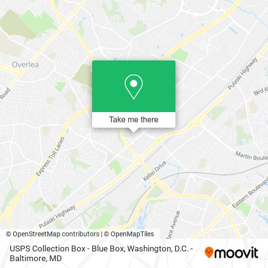 USPS Collection Box - Blue Box map