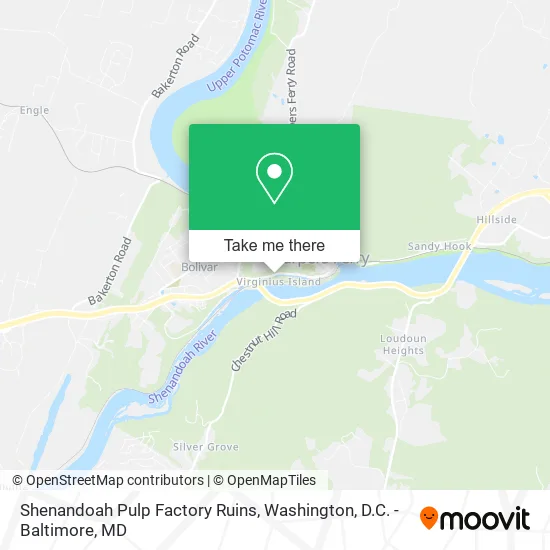 Shenandoah Pulp Factory Ruins map