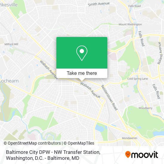 Mapa de Baltimore City DPW - NW Transfer Station