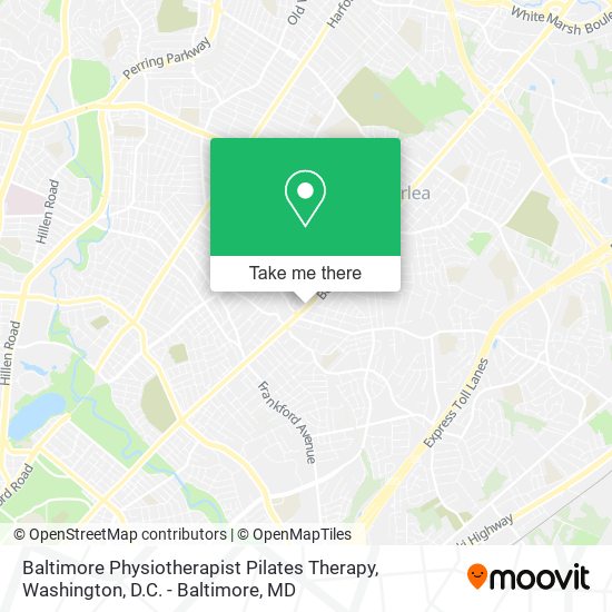 Mapa de Baltimore Physiotherapist Pilates Therapy