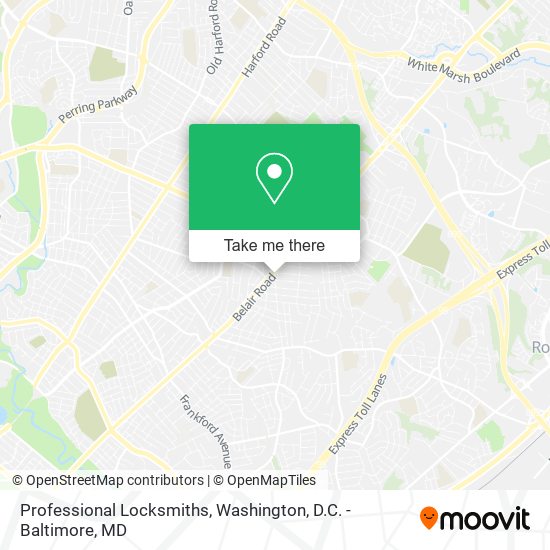 Professional Locksmiths map