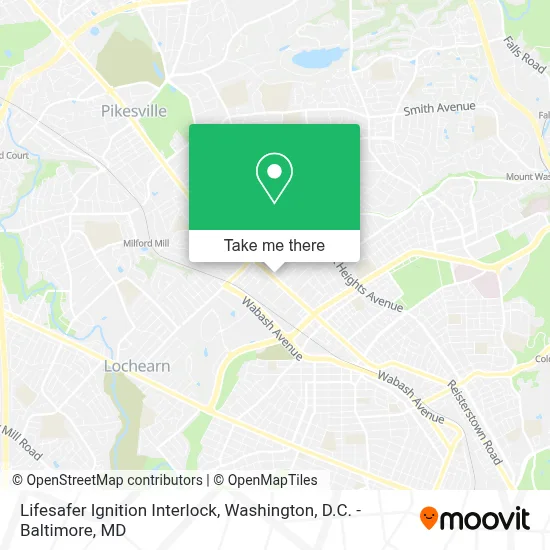 Lifesafer Ignition Interlock map